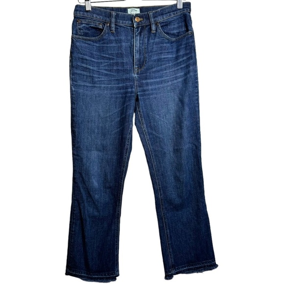 J. Crew Denim - J. Crew Billie Demi Boot Crop Jeans High Rise Boot Leg Short Unsewn Raw Hem 28